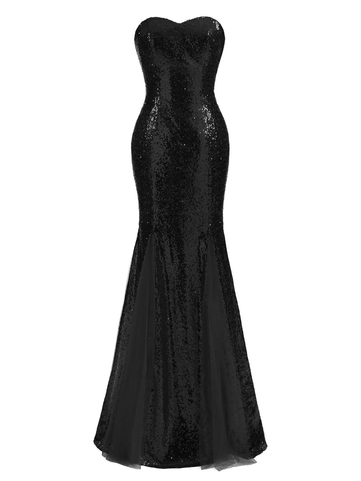 1920s Vintage Sequin Strapless Dress