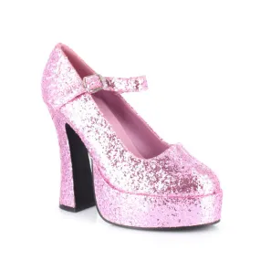 557-EDEN-G 5" Chunky Heel Glitter Mary Jane.