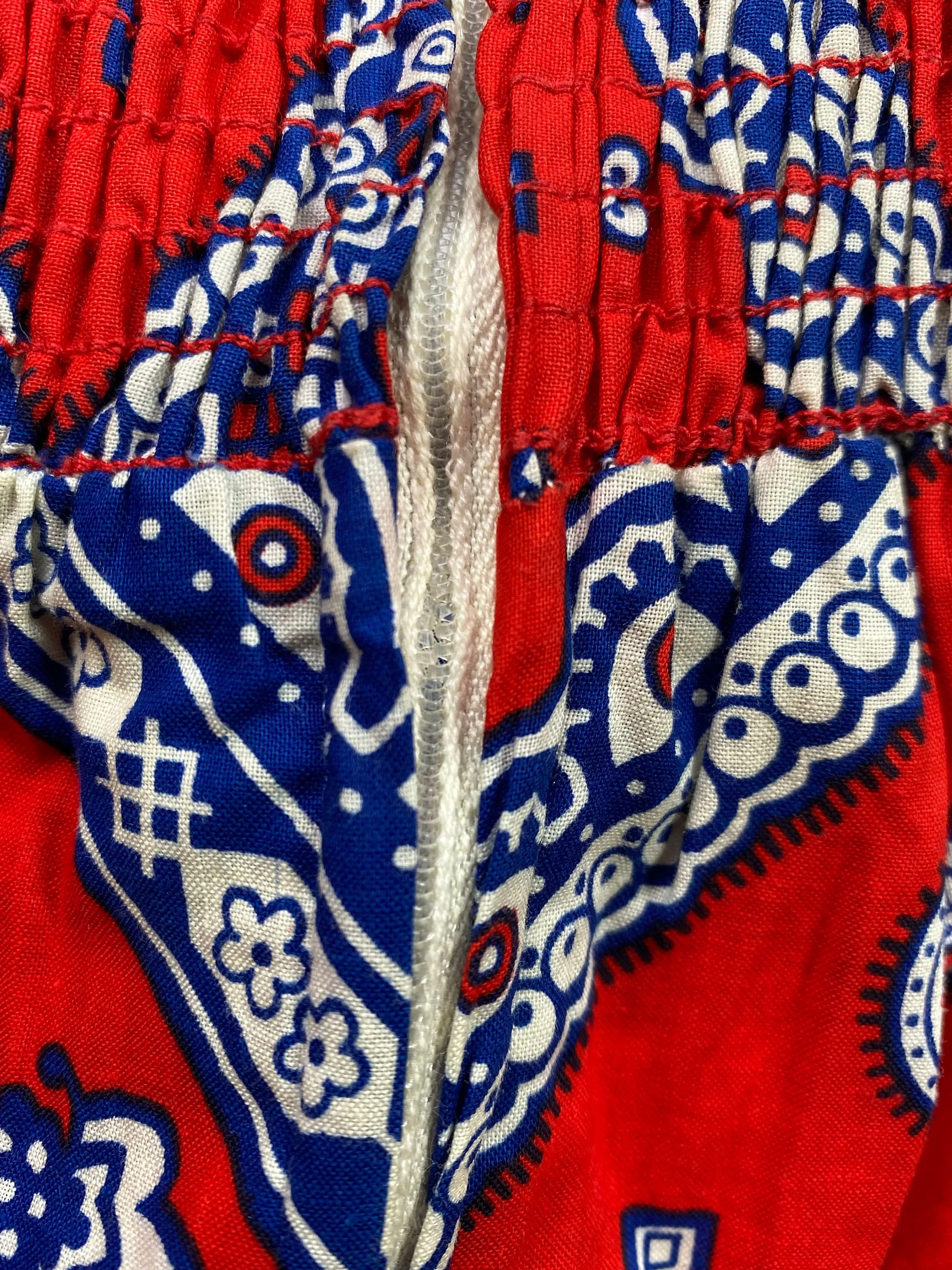 60s 70s Bandana Print Prairie Maxi Dress - Medium