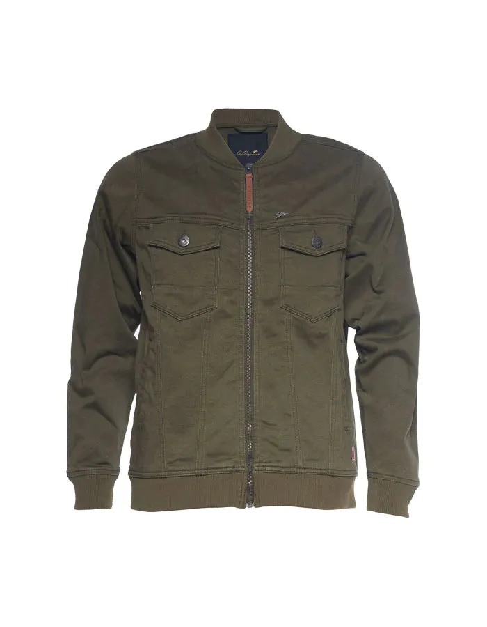 A TIZIANO Davis | Solid Bomber Jacket (Dark Olive)