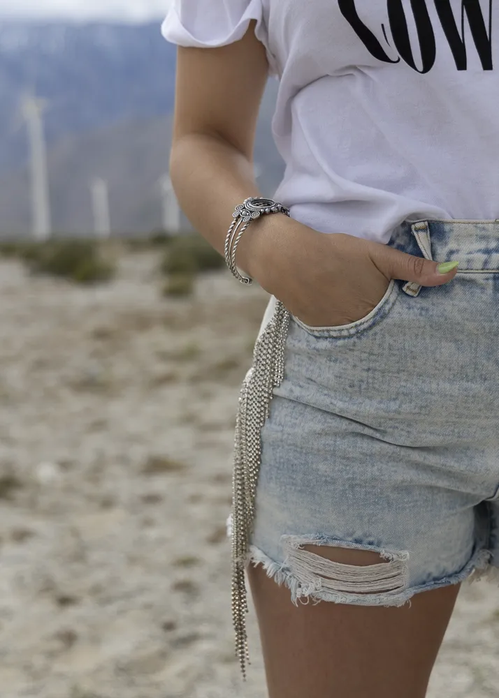 All in the Details Chic Denim Shorts in Light Wash