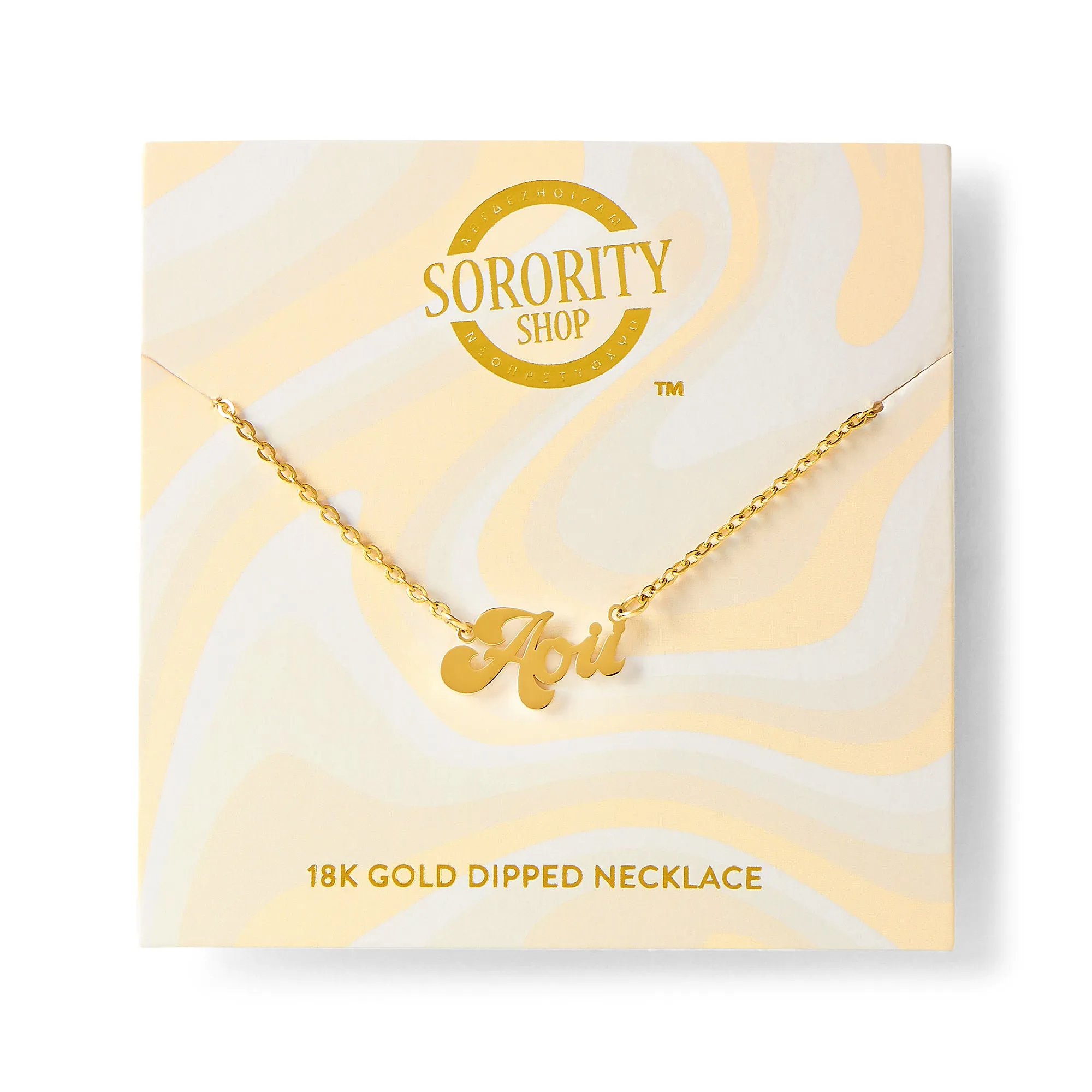 Alpha Omicron Pi Retro Design Necklace