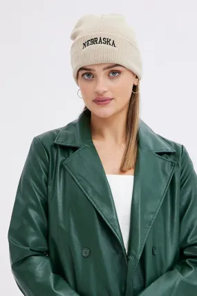 Beige Nebraska Beanie