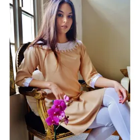 Beige Resort Reina Style Tunic Dress