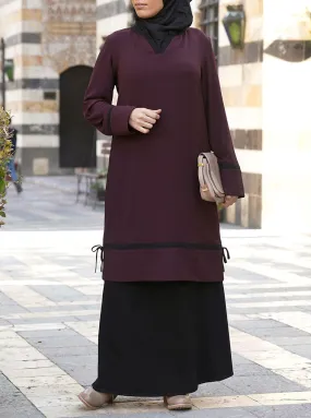 Black Contrast Trim Tunic