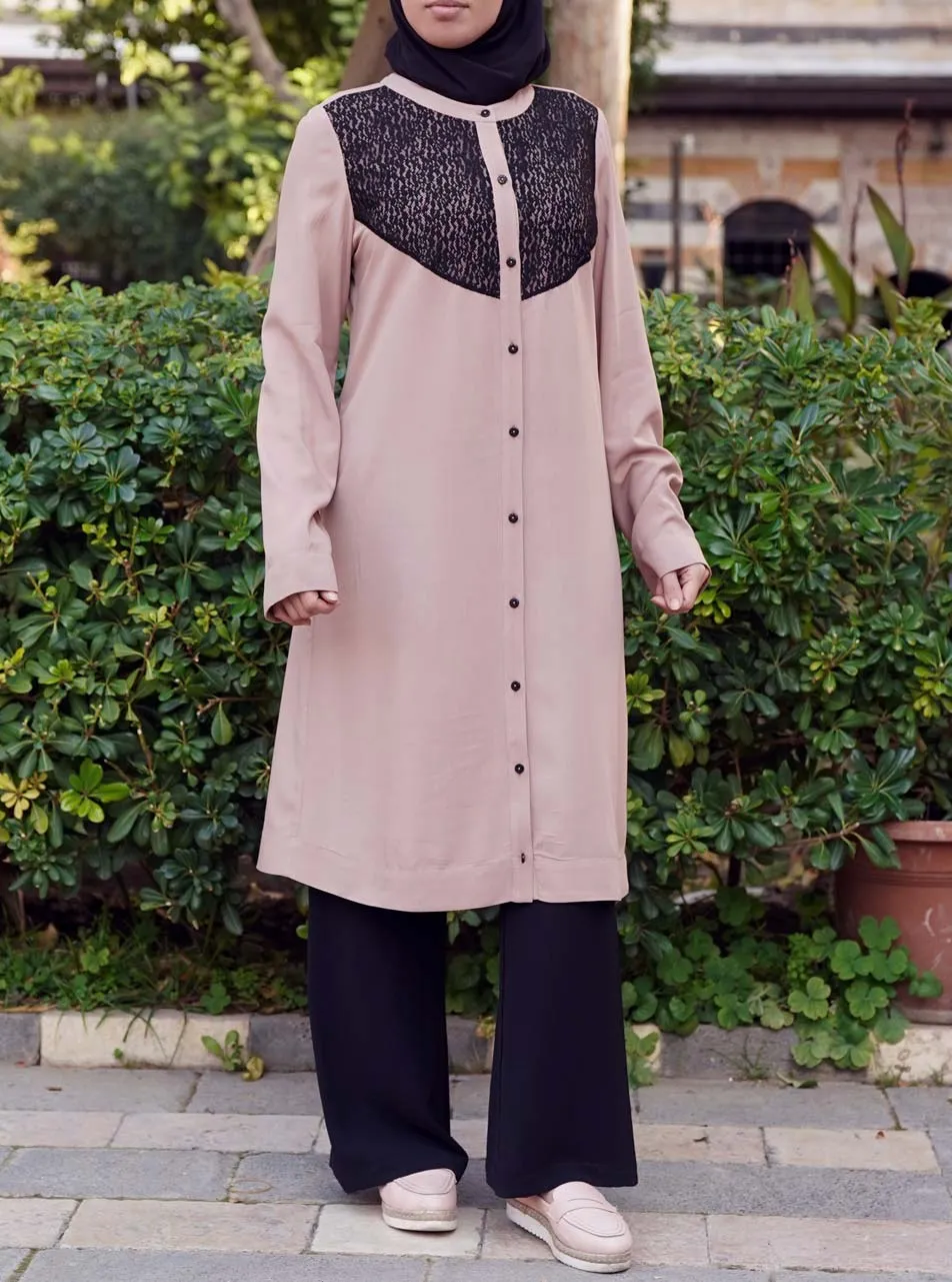 Black Lace Bib Tunic