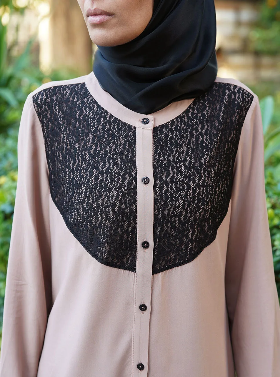 Black Lace Bib Tunic