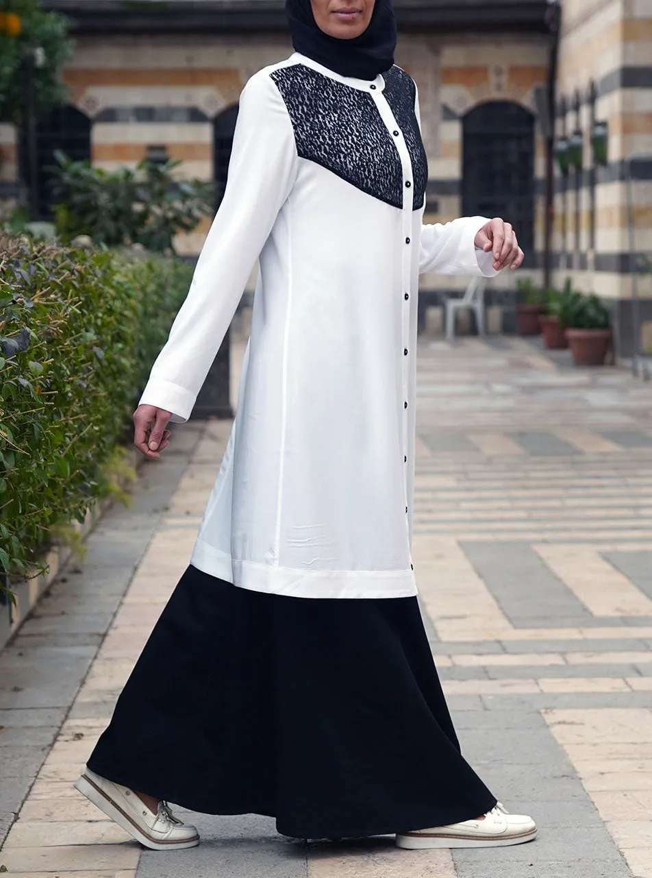 Black Lace Bib Tunic