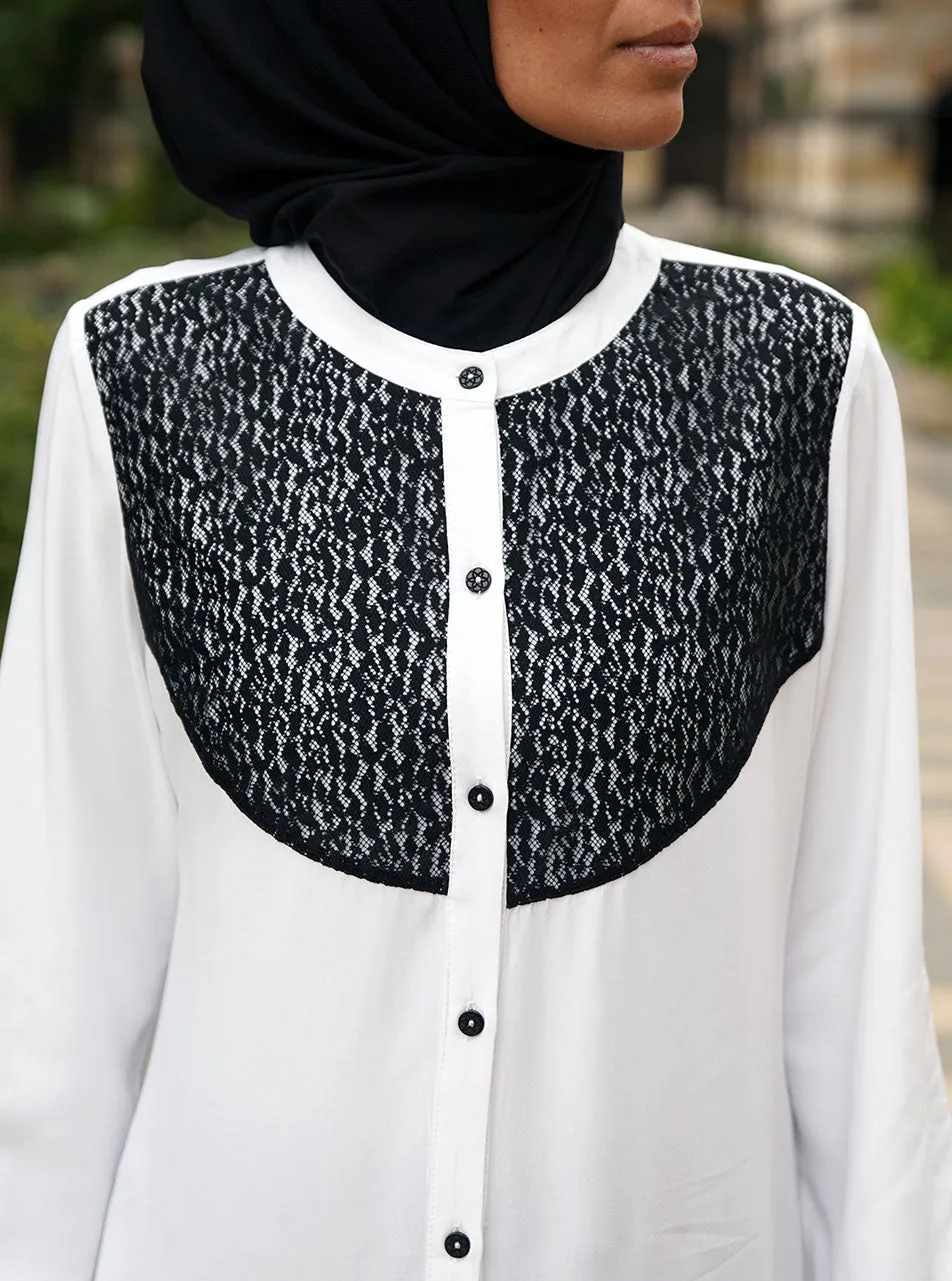 Black Lace Bib Tunic