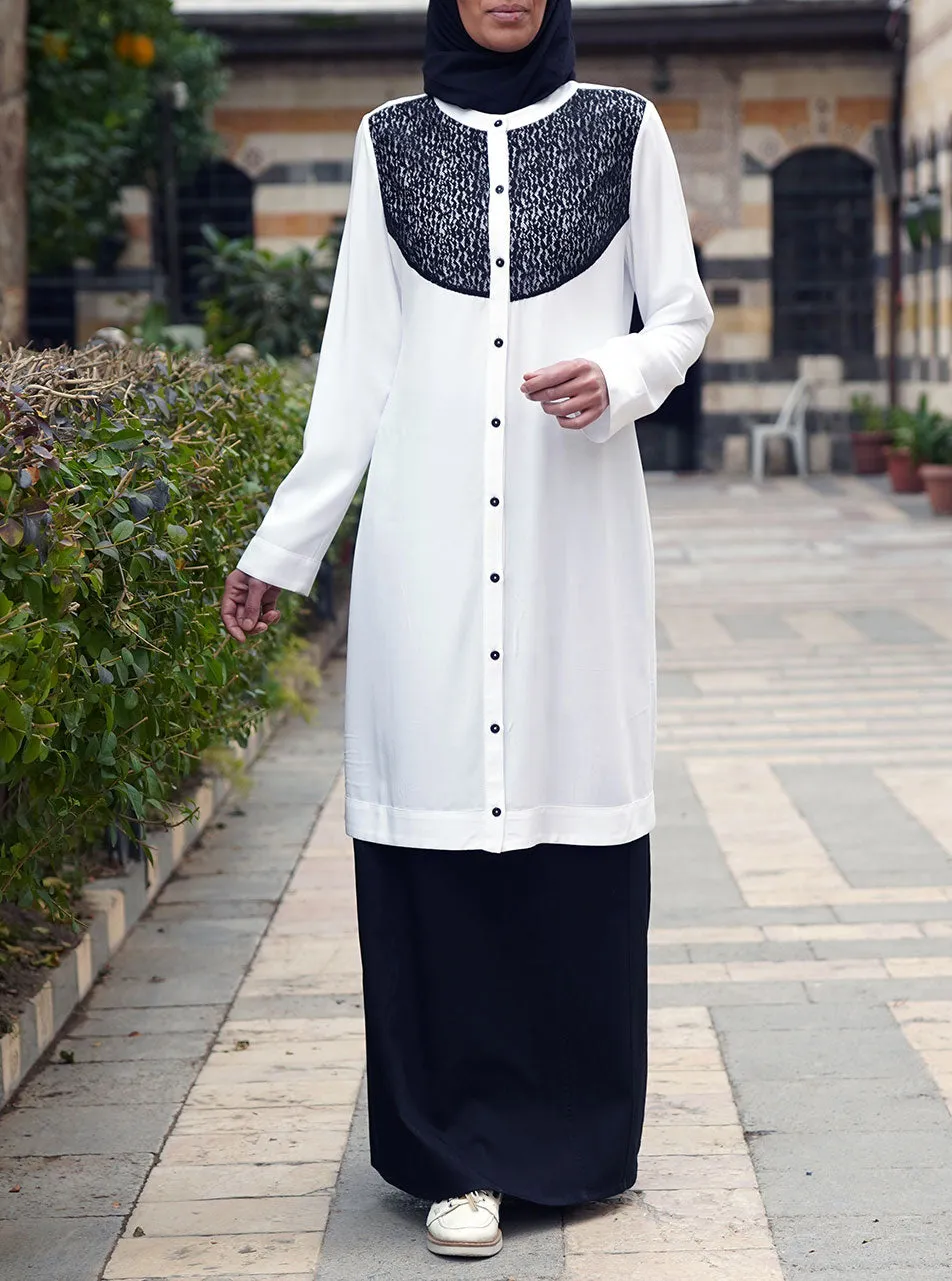 Black Lace Bib Tunic