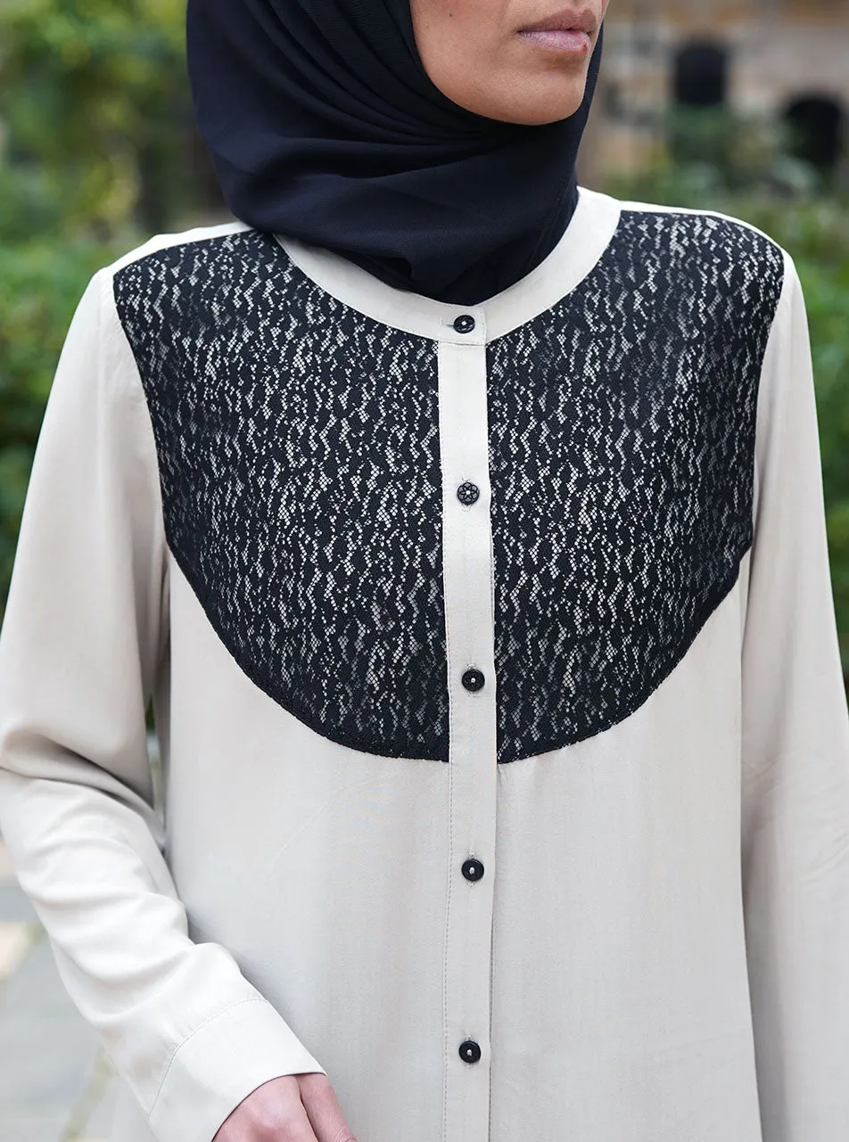 Black Lace Bib Tunic