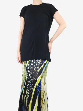 Black short-sleeved tunic t-shirt - size UK 10