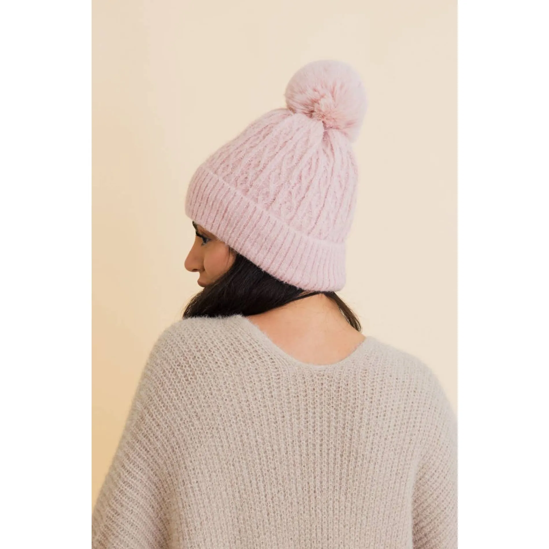 Cable Knit Cuffed Beanie