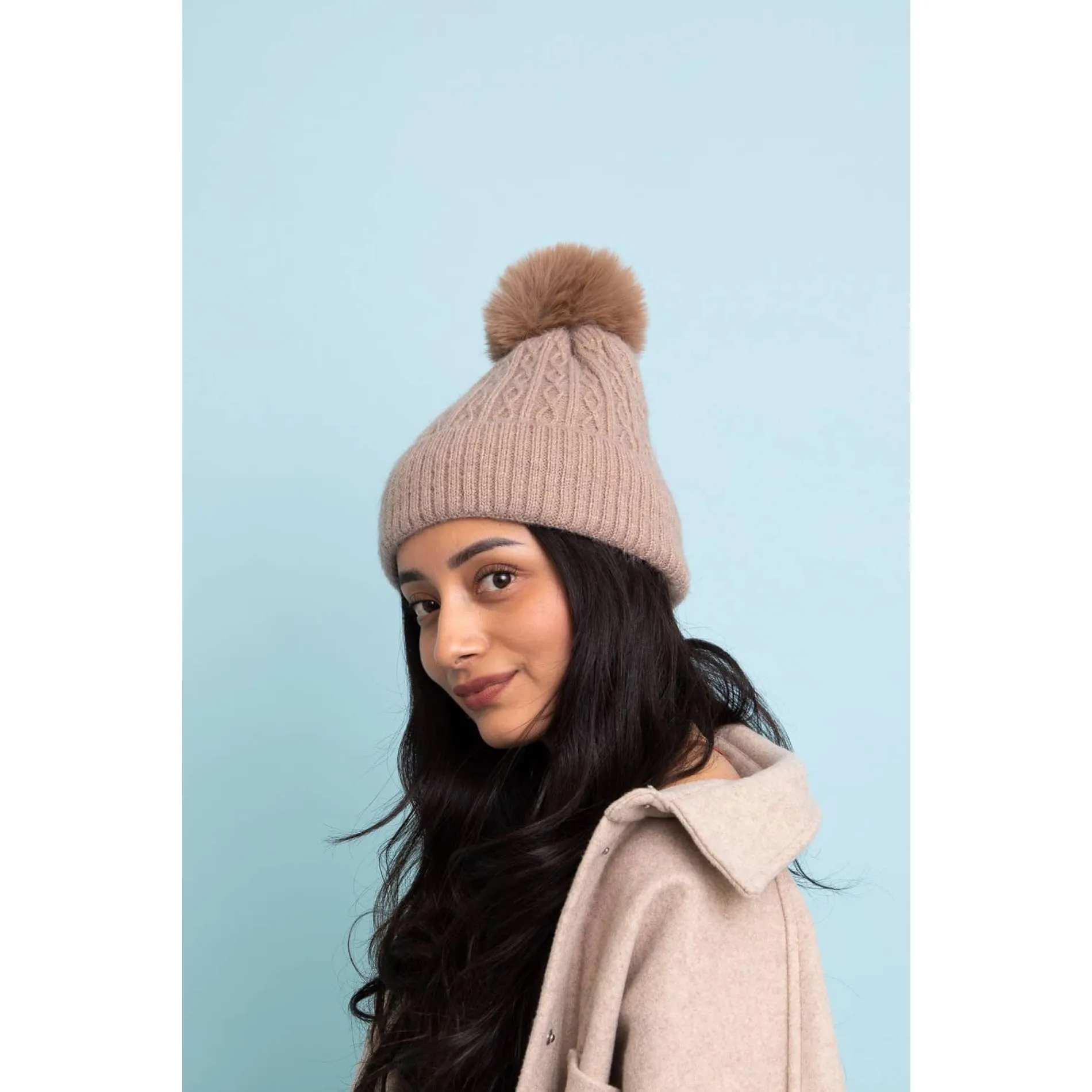 Cable Knit Cuffed Beanie