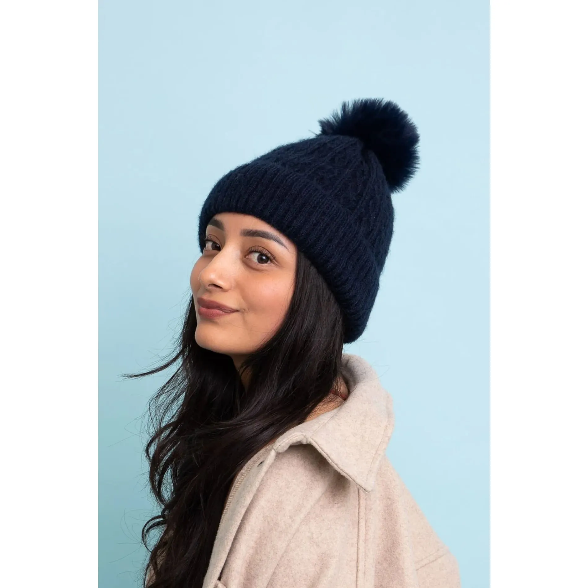 Cable Knit Cuffed Beanie