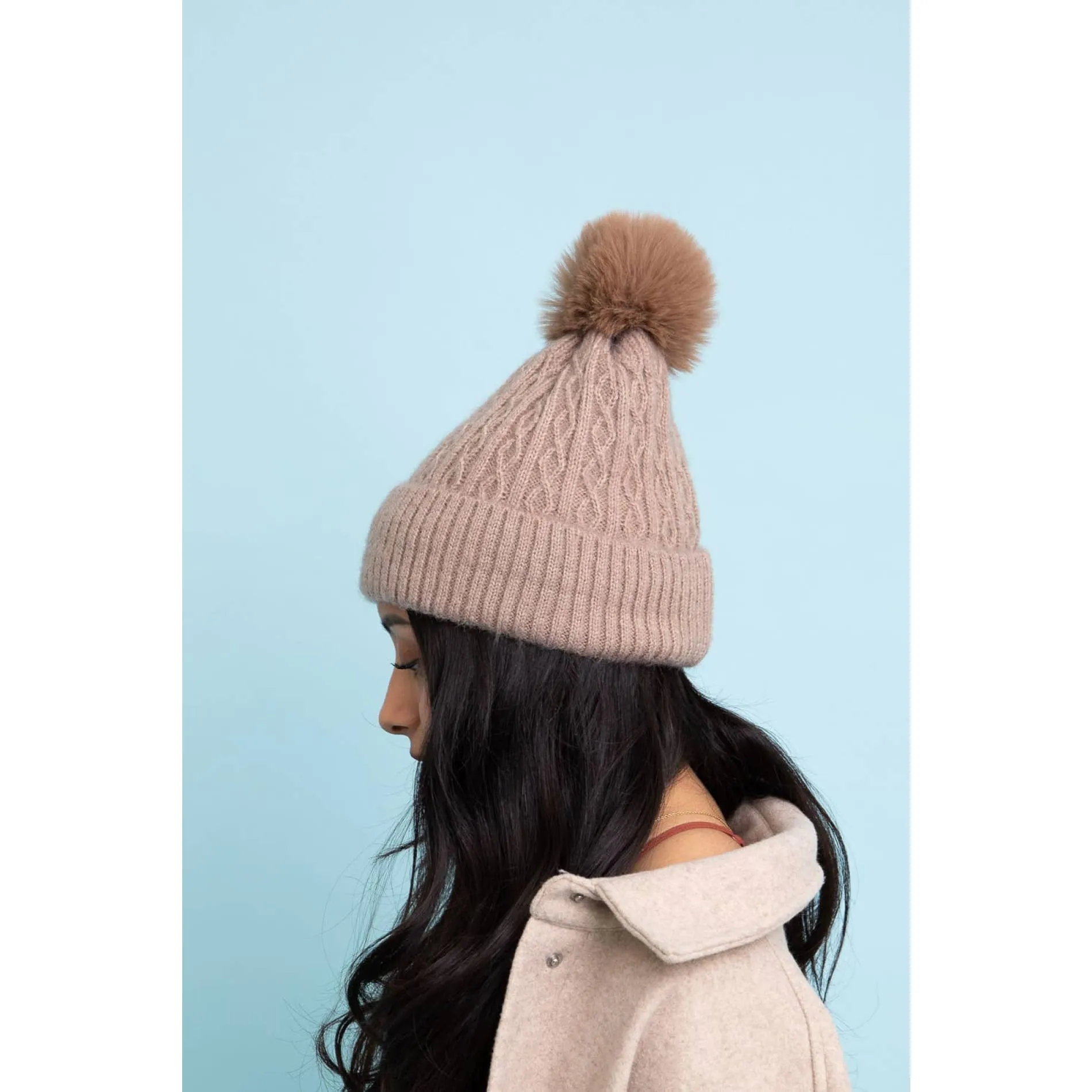 Cable Knit Cuffed Beanie