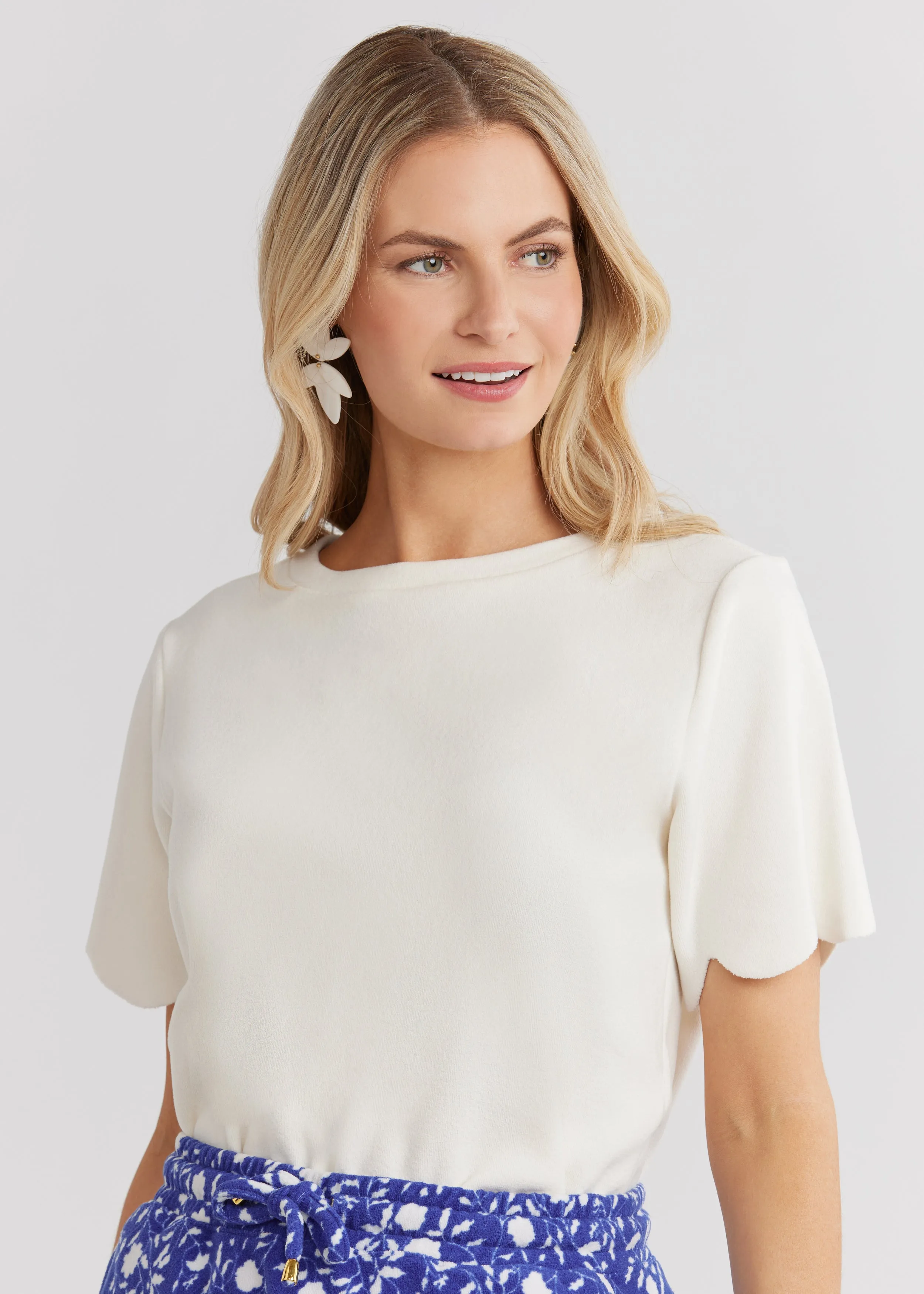 Camden Top in Terry Fleece (Cream)