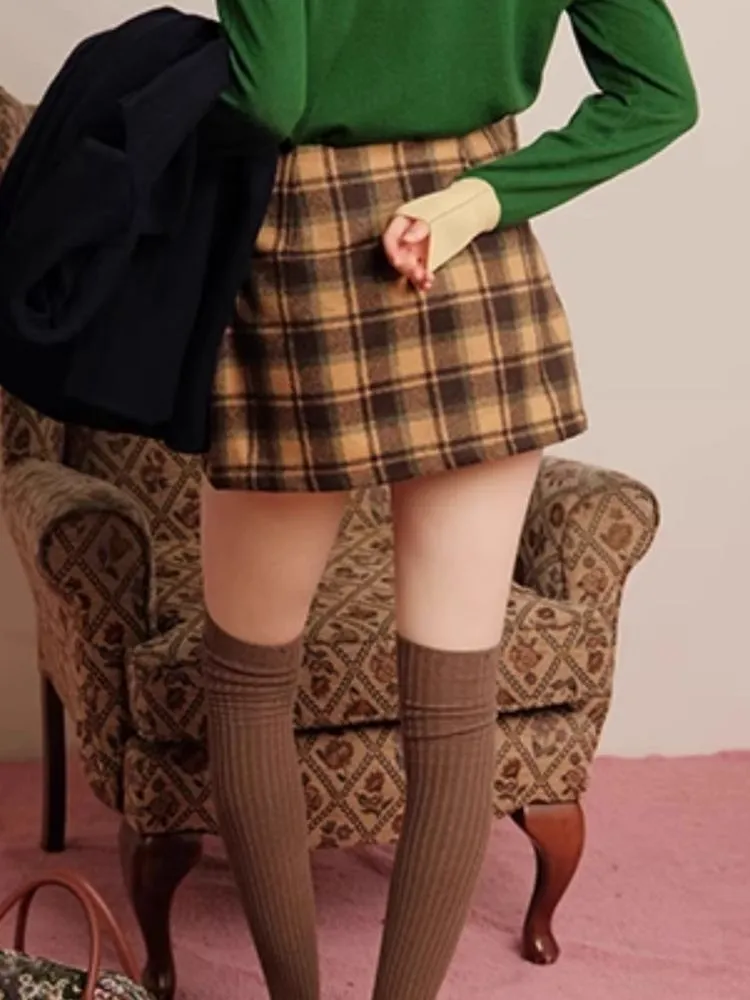 Checkered Lined Skirt Pants【s0000006465】