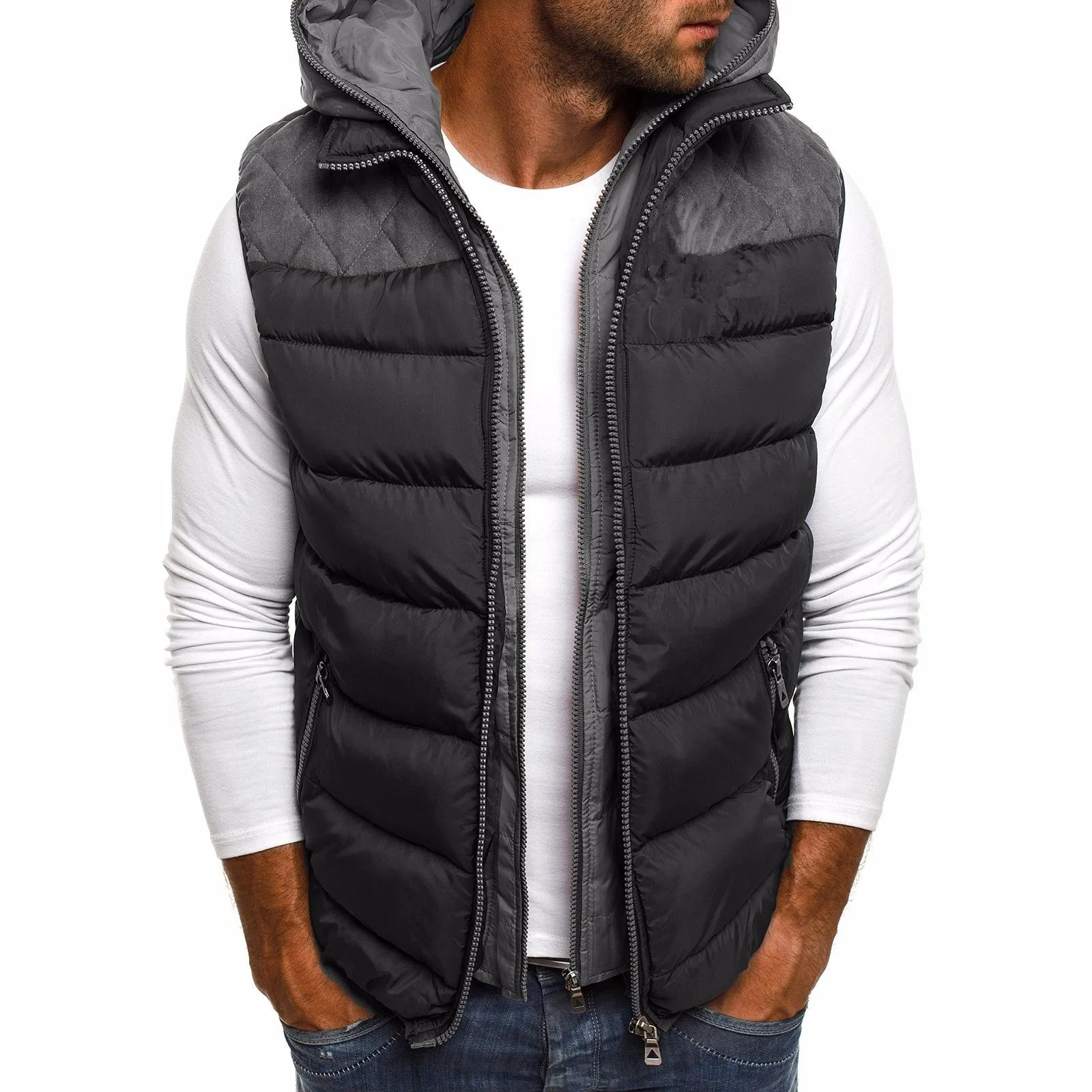 Cotton-Padded Jacket Vest