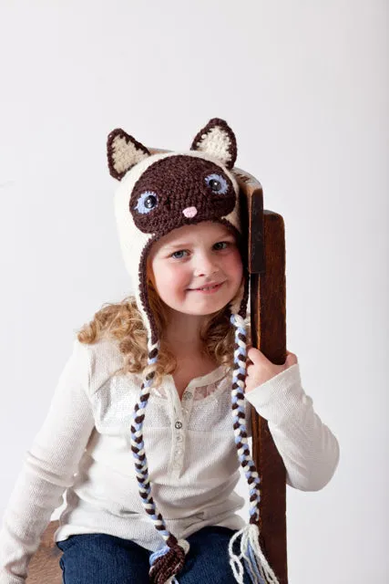 Crochet Pattern for Siamese Cat Hat | Crochet Hat Pattern | Hat Crocheting Pattern | DIY Written Crochet Instructions