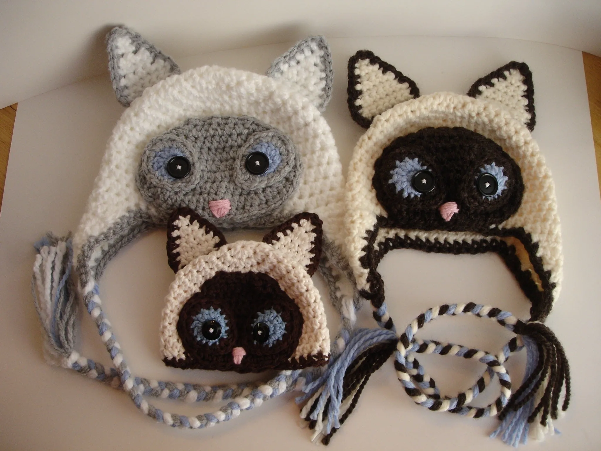 Crochet Pattern for Siamese Cat Hat | Crochet Hat Pattern | Hat Crocheting Pattern | DIY Written Crochet Instructions