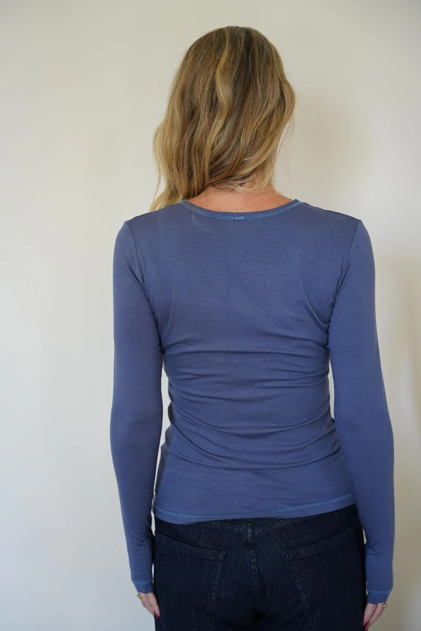 Denim Blue Long Sleeve Tee