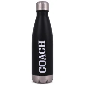 Elanze Designs COACH Baseball Black 17 ounce Stainless Steel Sports Water Bottle