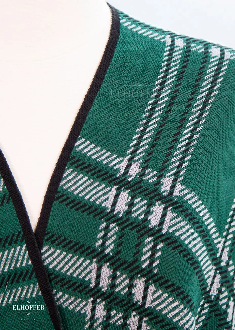 Essential Tartan Poncho - Emerald