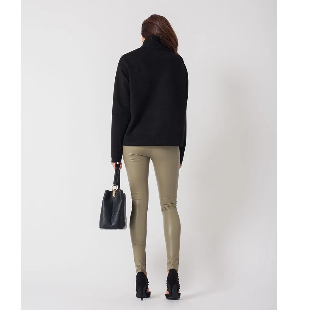 Faux Leather Leggings | Olive