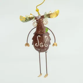 Festive Moose Metal Ornament