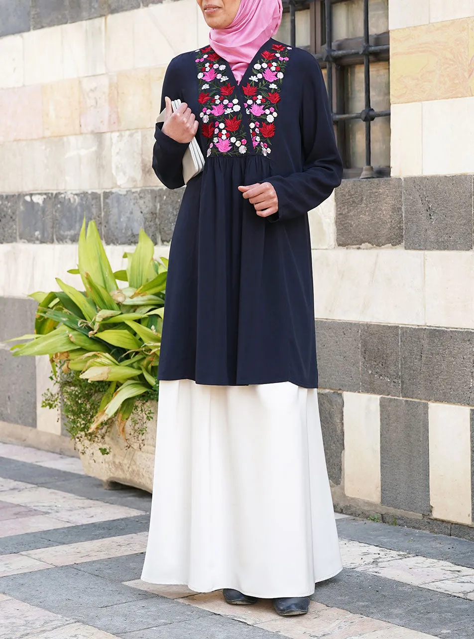 Flower Bouqet Embroidery Tunic