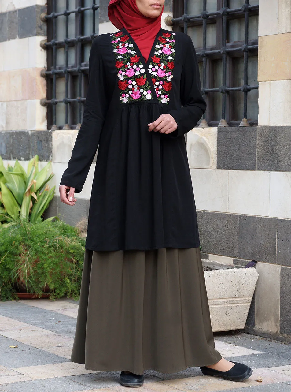 Flower Bouqet Embroidery Tunic