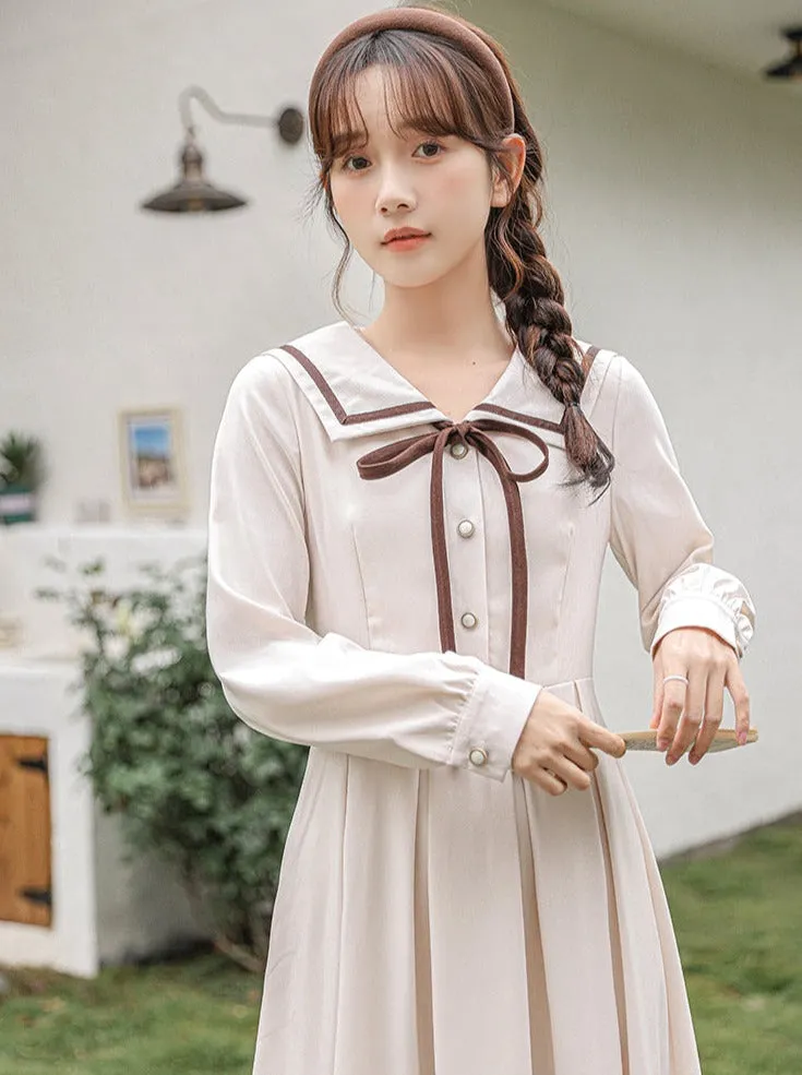 French Retro College Style Dress