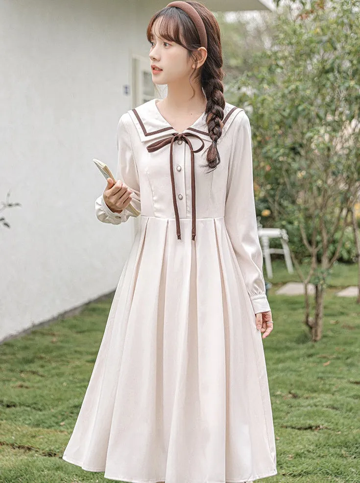French Retro College Style Dress