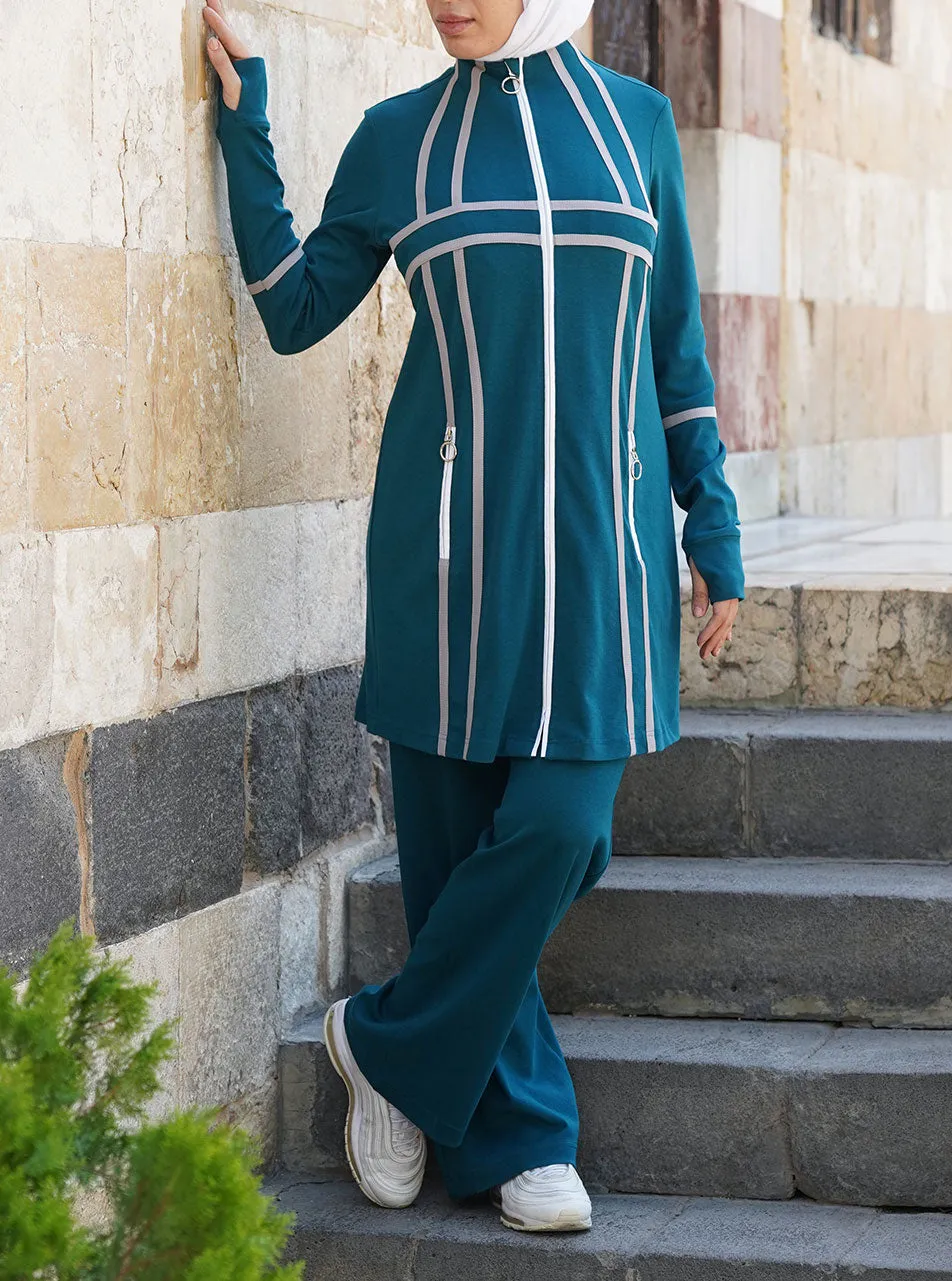 Full Zipped Bias Trim Tunic
