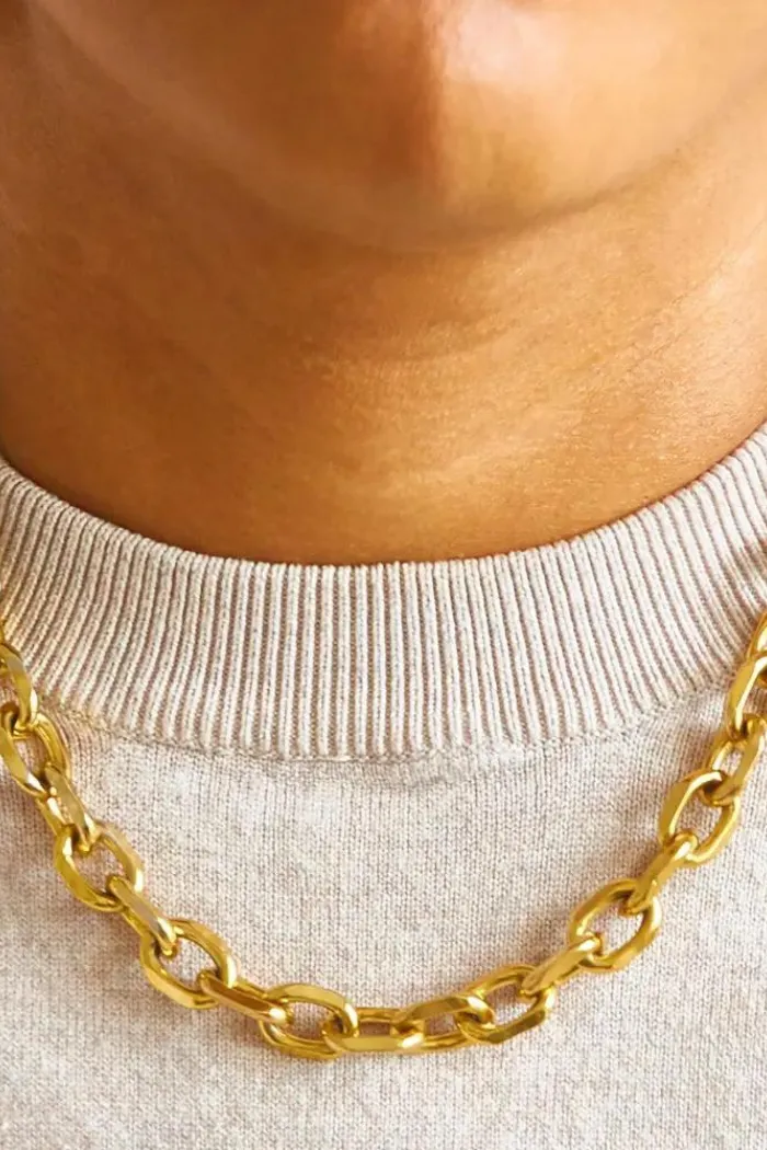 Gold Chunky Cable Chain Necklace