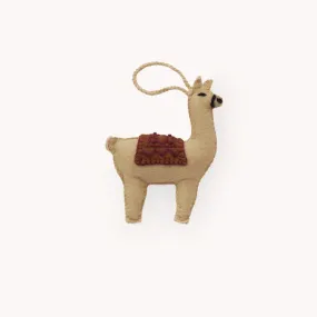 Hand Embroidered Ornament - Alpaca Friend - Beige