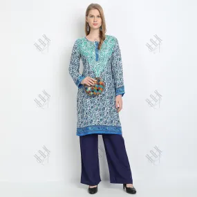 Hand embroidery Chikankari tunic-Multicolor