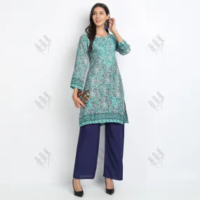 Hand embroidery Chikankari tunic-Multicolor