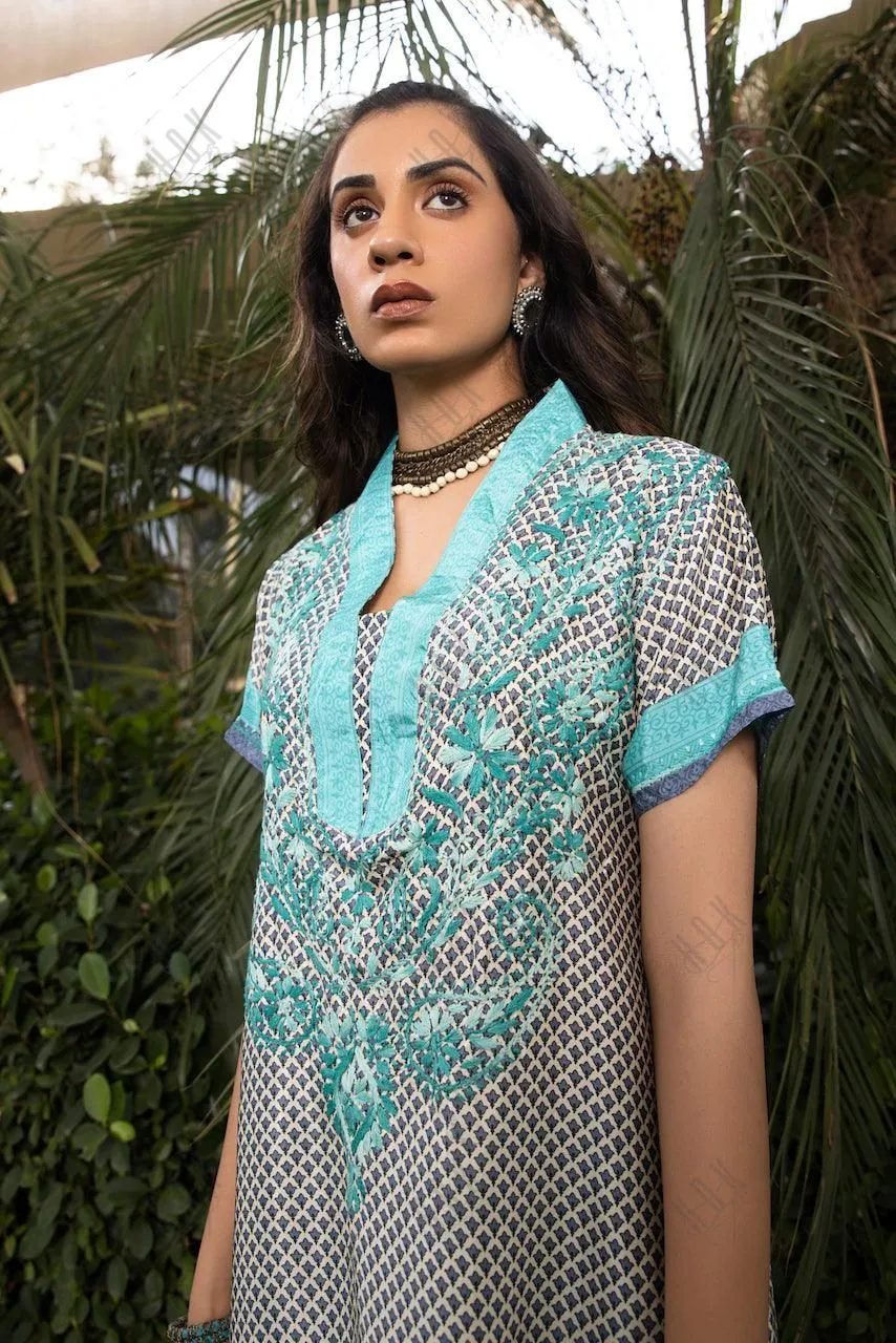 Hand embroidery Chikankari Tunic