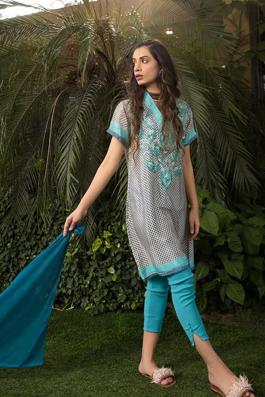Hand embroidery Chikankari Tunic