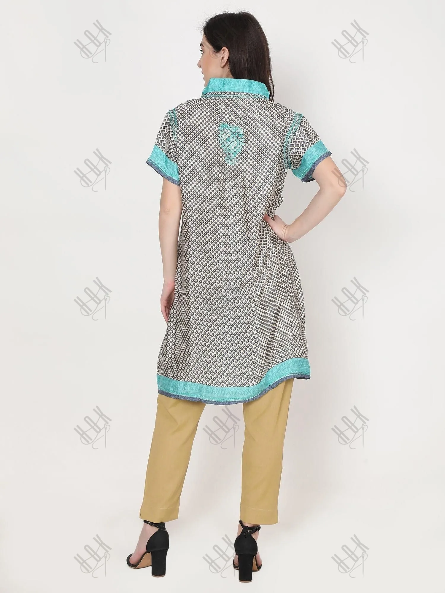 Hand embroidery Chikankari Tunic