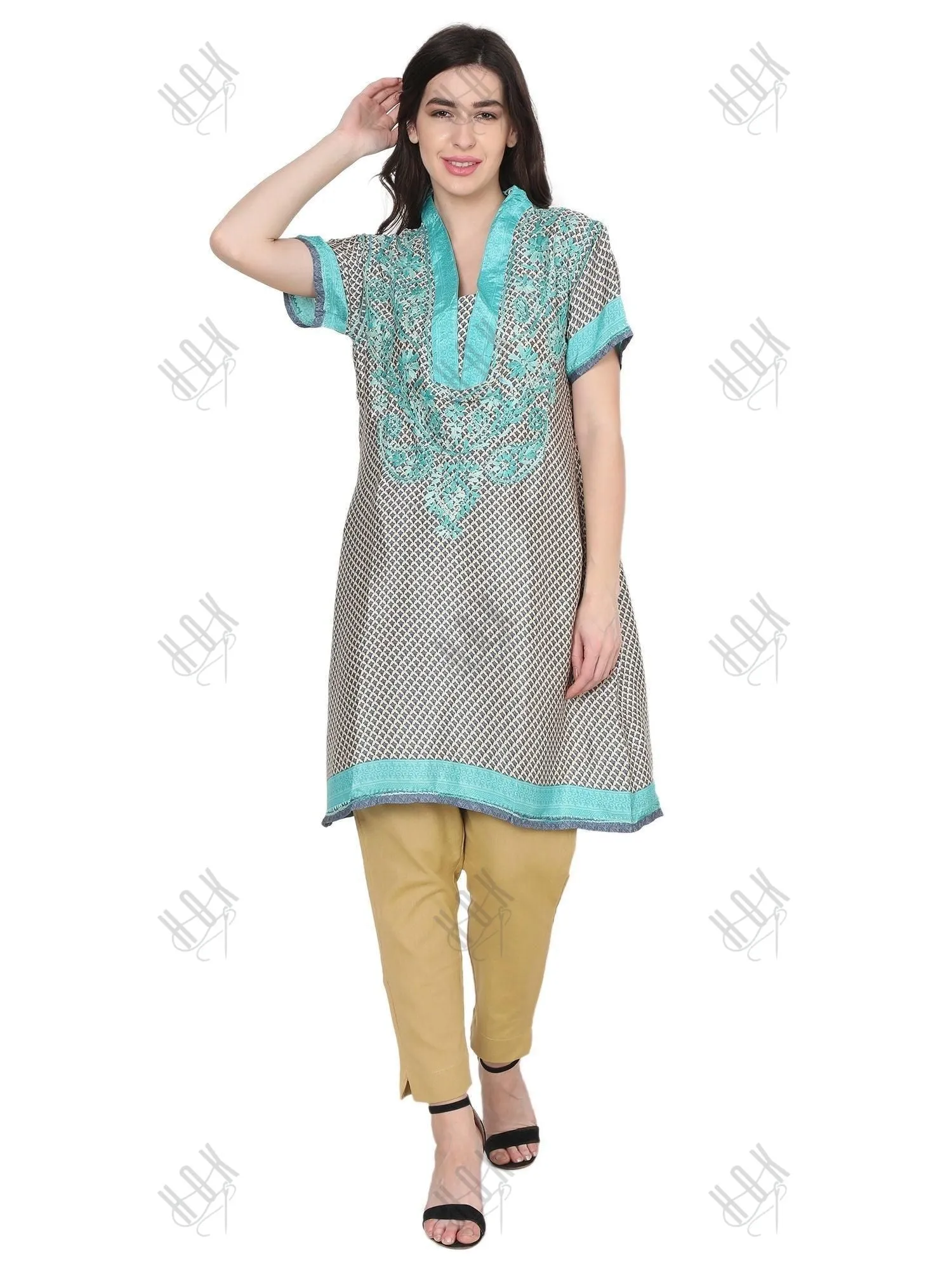Hand embroidery Chikankari Tunic