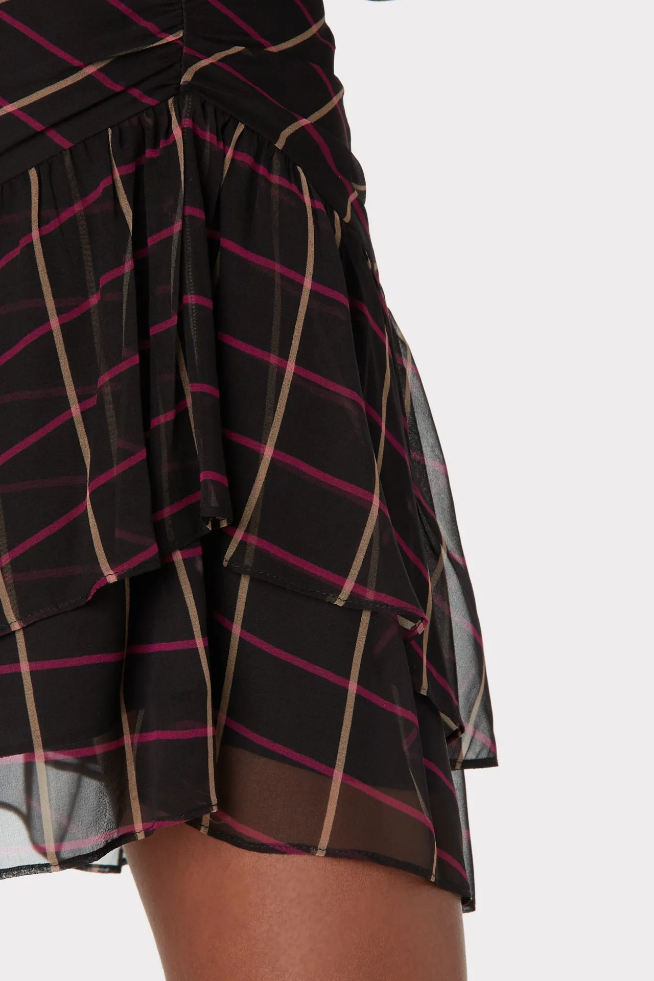 Heidi Windowpane Chiffon Skirt