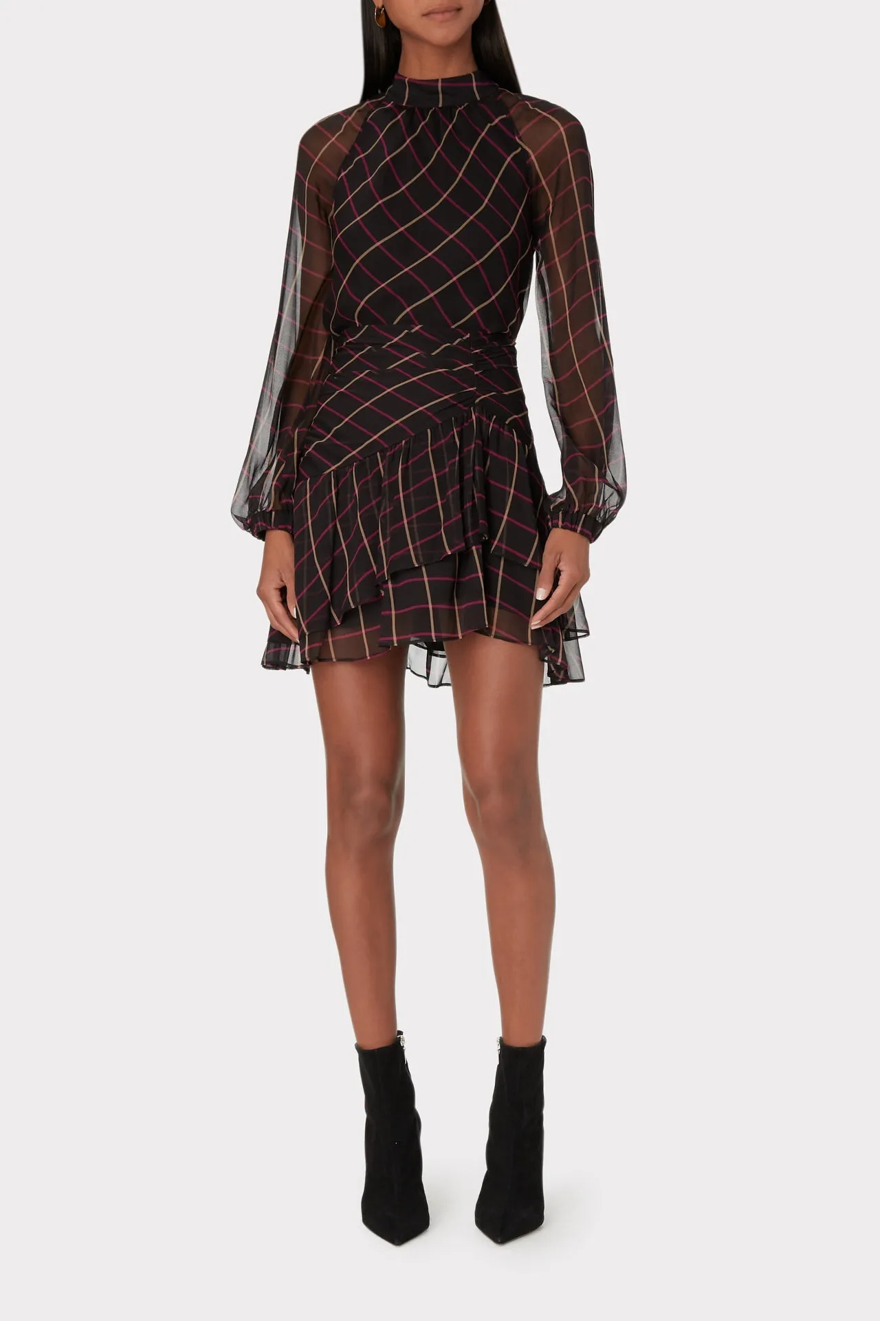 Heidi Windowpane Chiffon Skirt