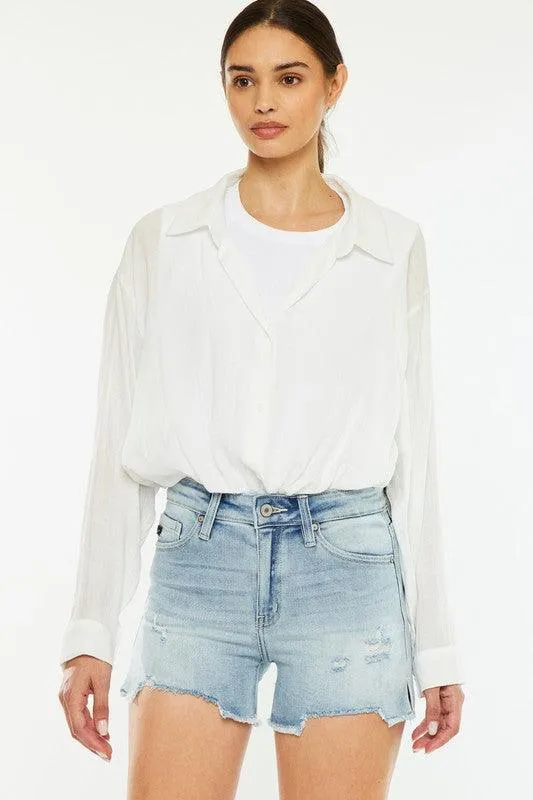 JUSTICE HIGH RISE DENIM SHORTS JEANS S-XL