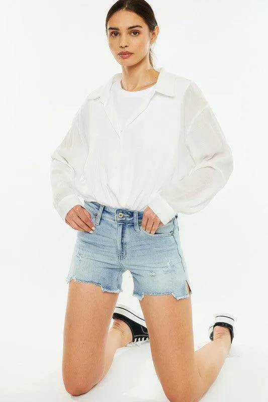 JUSTICE HIGH RISE DENIM SHORTS JEANS S-XL