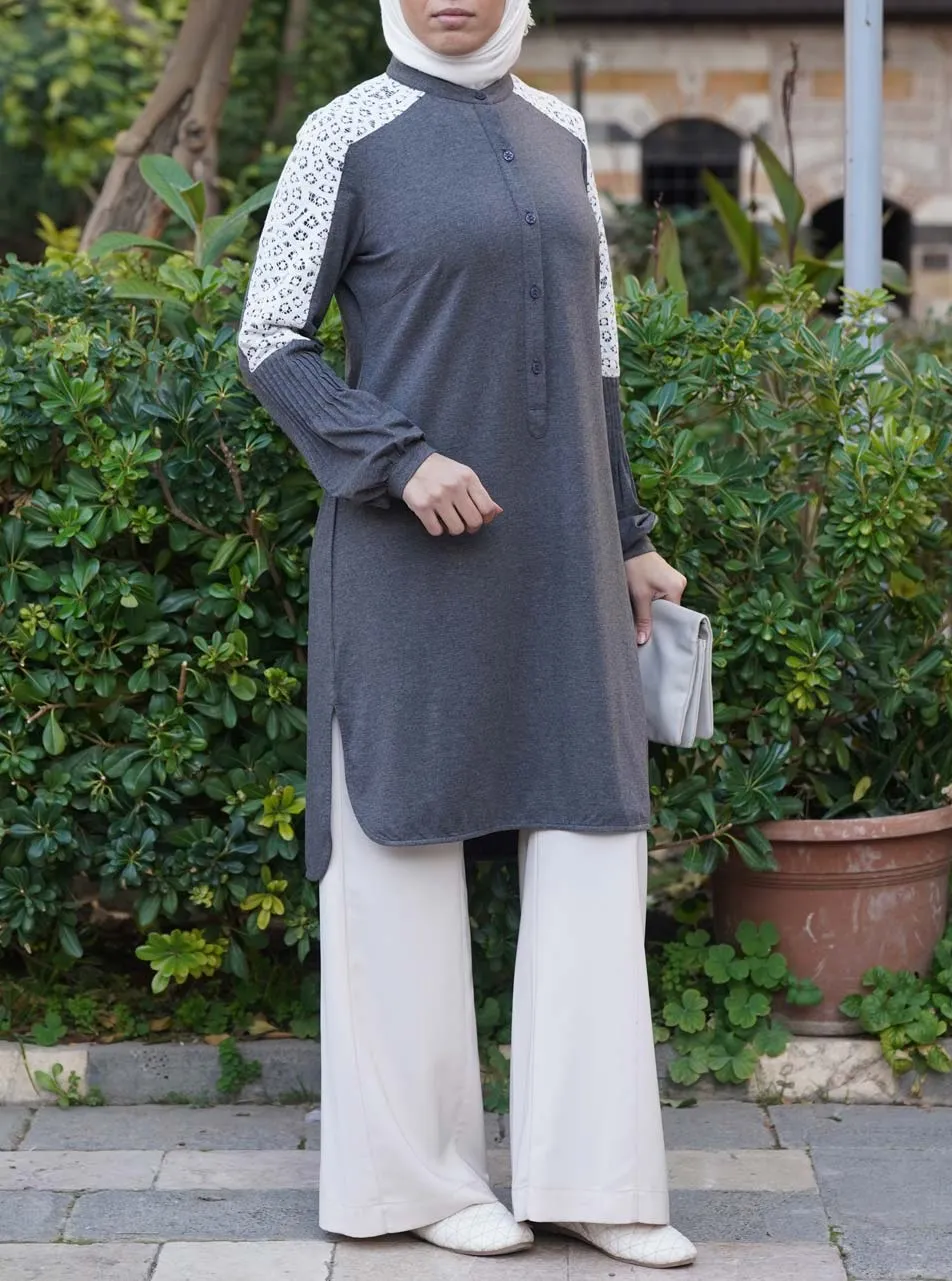 Lace and Pintucked Tunic