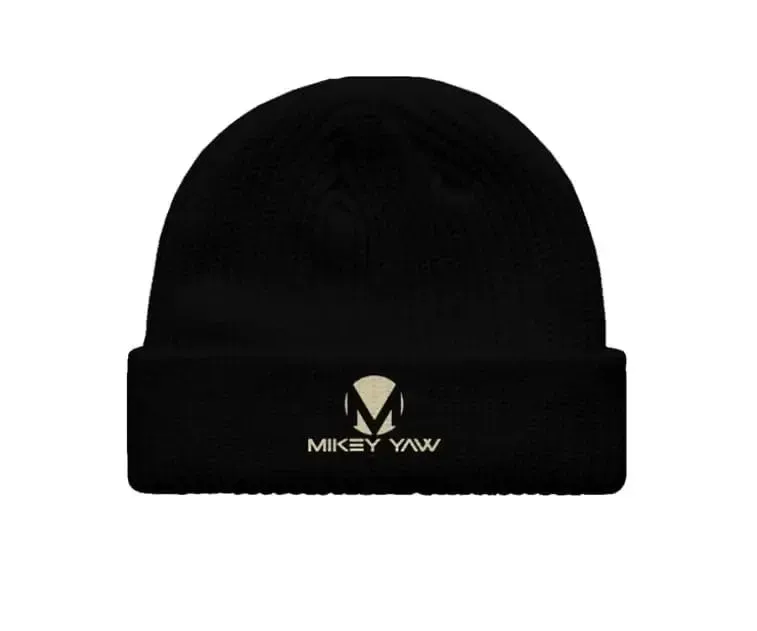 Mikey Yaw Beanie Hat with Tan Monogram