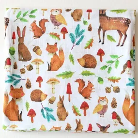 Muslin Swaddle Blanket - Woodland